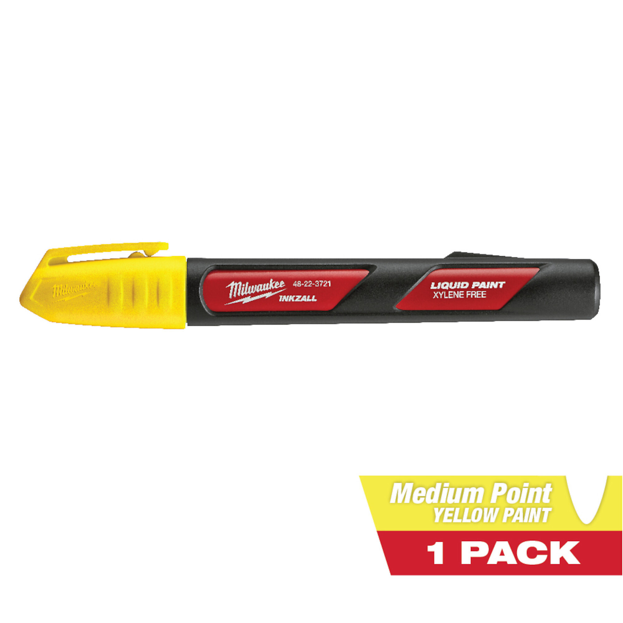 Milwaukee INKZALL Liquid Paint Marker, Yellow, Model# 48-22-3722